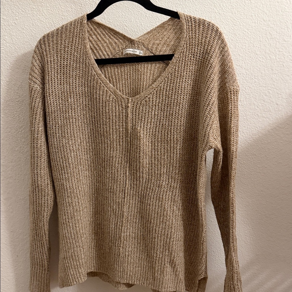 Staccato Women's Beige V-Neck Sweater